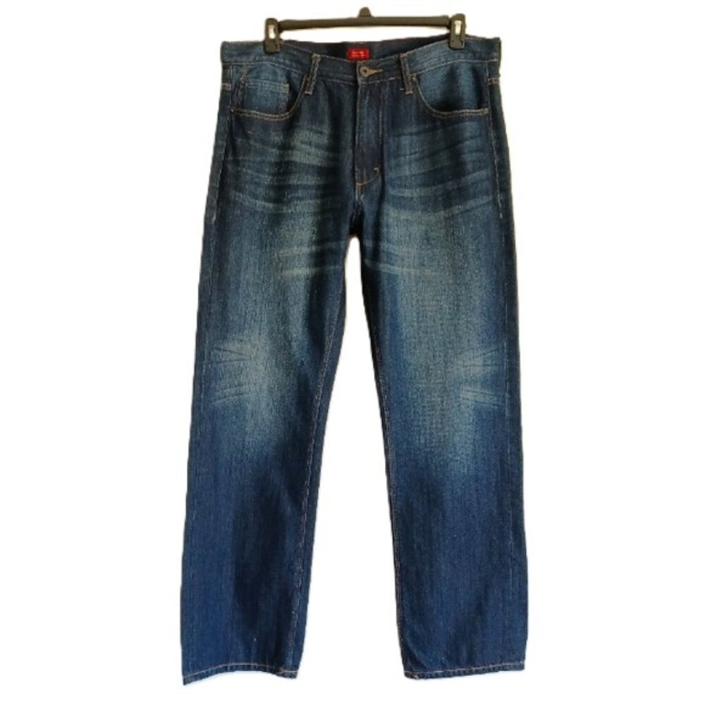 Sean John Men's Rexlaxed Fit Hamilton Dark Wash Denim Jeans 36 x 34